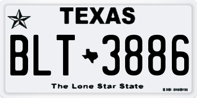 TX license plate BLT3886