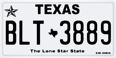 TX license plate BLT3889