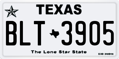 TX license plate BLT3905