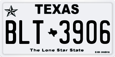 TX license plate BLT3906
