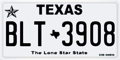 TX license plate BLT3908