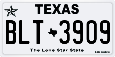 TX license plate BLT3909