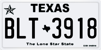 TX license plate BLT3918