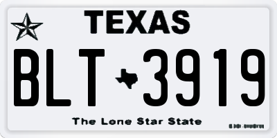 TX license plate BLT3919
