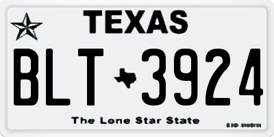 TX license plate BLT3924