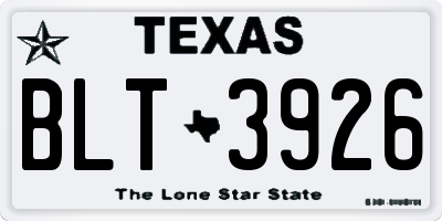TX license plate BLT3926