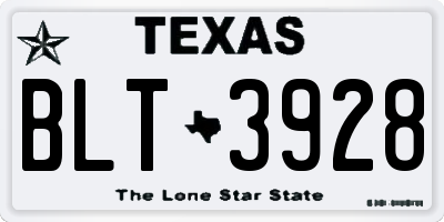TX license plate BLT3928