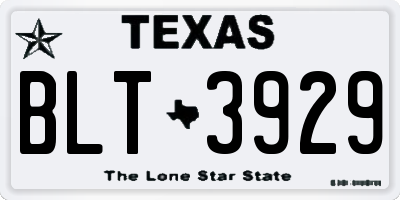 TX license plate BLT3929