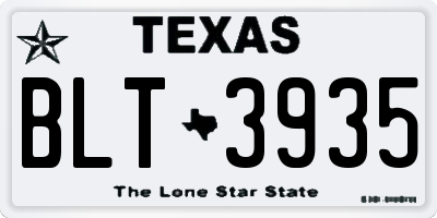TX license plate BLT3935