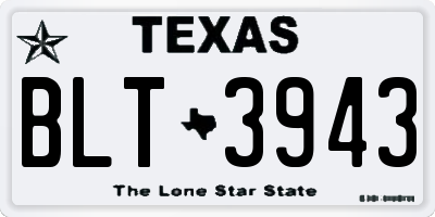 TX license plate BLT3943