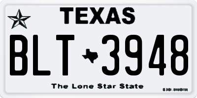 TX license plate BLT3948
