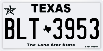 TX license plate BLT3953