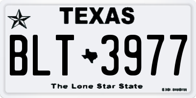 TX license plate BLT3977