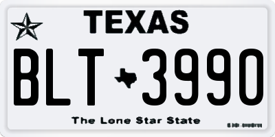 TX license plate BLT3990