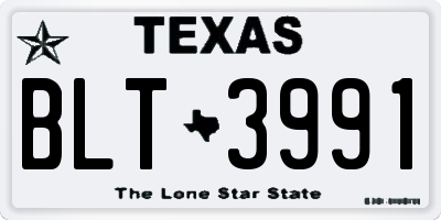 TX license plate BLT3991