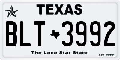 TX license plate BLT3992