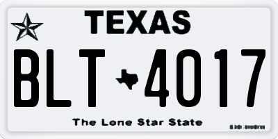 TX license plate BLT4017