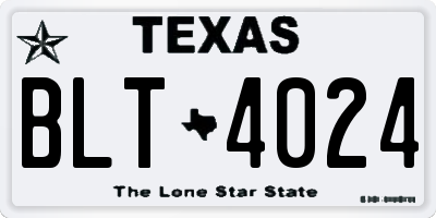 TX license plate BLT4024