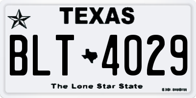 TX license plate BLT4029