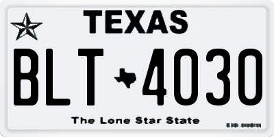 TX license plate BLT4030