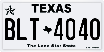 TX license plate BLT4040