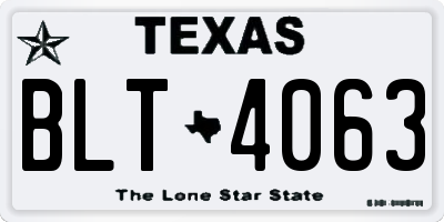 TX license plate BLT4063