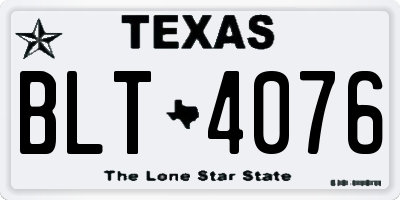 TX license plate BLT4076