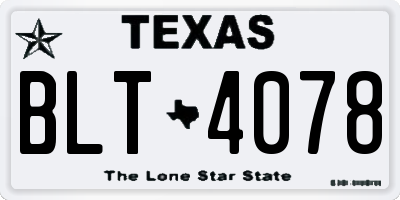 TX license plate BLT4078