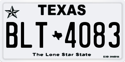 TX license plate BLT4083