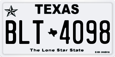 TX license plate BLT4098