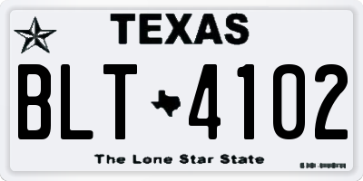TX license plate BLT4102