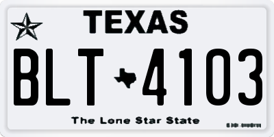 TX license plate BLT4103