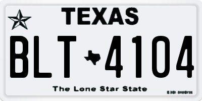 TX license plate BLT4104