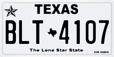 TX license plate BLT4107