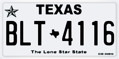 TX license plate BLT4116