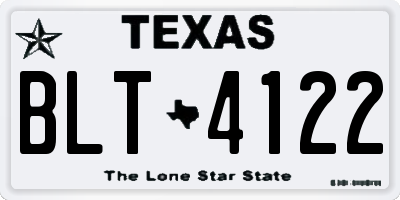 TX license plate BLT4122