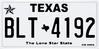 TX license plate BLT4192