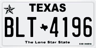 TX license plate BLT4196