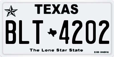TX license plate BLT4202