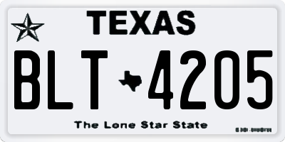 TX license plate BLT4205