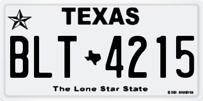TX license plate BLT4215