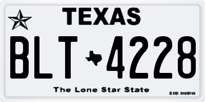 TX license plate BLT4228
