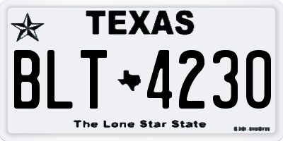 TX license plate BLT4230