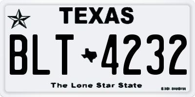 TX license plate BLT4232