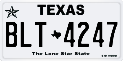 TX license plate BLT4247