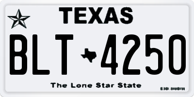 TX license plate BLT4250