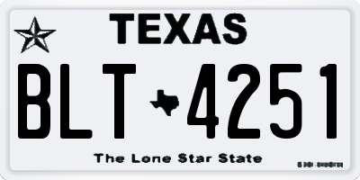 TX license plate BLT4251