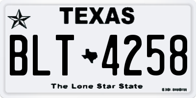 TX license plate BLT4258