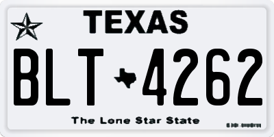 TX license plate BLT4262