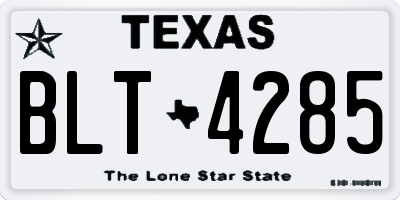 TX license plate BLT4285